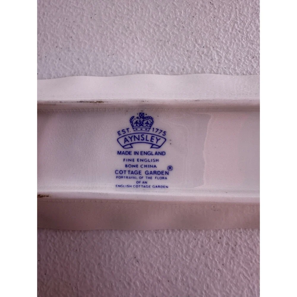 Vintage Aynsley Cottage Garden Pen Tray Butterfly Bone China England Vanity Dish